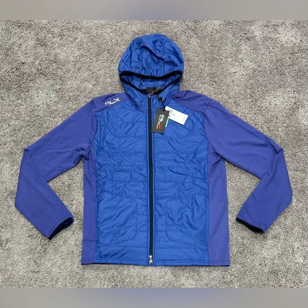 Ralph Lauren RLX Golf Hybrid Full‎ Zip Up Jacket Blue Mens Size M